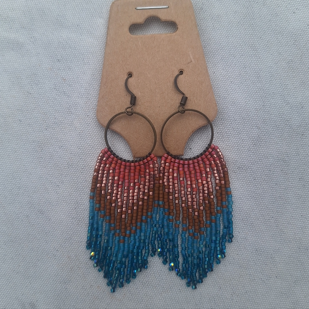 Bohemian Beaded Fringe Earrings